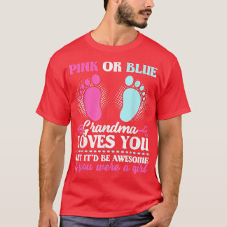 Roze of blauwe oma houdt van meisje t-shirt