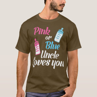 Roze of blauwe oom houdt van je Baby. T-shirt