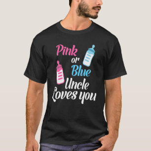 Roze of blauwe oom houdt van je Baby. T-shirt