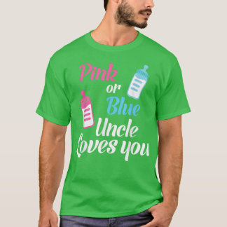 Roze of blauwe oom houdt van je Baby. T-shirt
