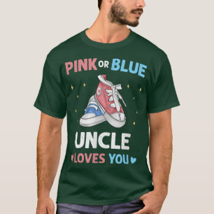 Roze of blauwe oom houdt van je broer Baby R T-shirt