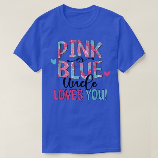 Roze of blauwe oom houdt van je kleurstof Baby T-shirt (Design voorkant)