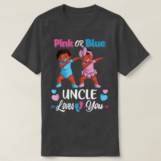 Roze of blauwe oom houdt van je zwarte Baby T-shirt (Design voorkant)