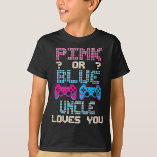 Roze Of Blauwe Oom Houdt Van Jou Videogame Geslach T-shirt