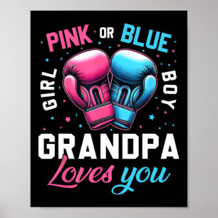 Roze of blauwe opa houdt van je boksen gender reve poster