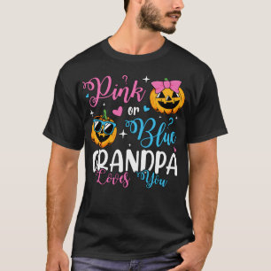 Roze of blauwe opa houdt van je pompoen Baby Manne T-shirt