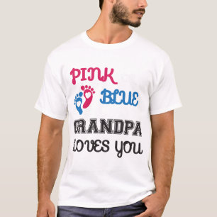 Roze of Blauwe Opa houdt van je, sekse onthulling T-shirt