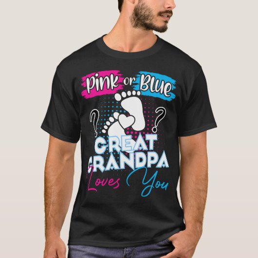Roze of blauwe opa houdt van je zwangerschap t-shirt (Voorkant)