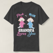Roze of blauwe opa houdt van jeGender onthulling T-shirt (Design voorkant)