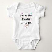 Roze of blauwe opa houdt van u, baby quote romper (Voorkant)