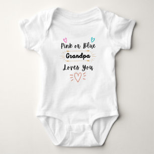 Roze of blauwe opa houdt van u, baby quote romper