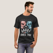 Roze of blauwe papa houdt van je boksen geslacht o t-shirt (Voorkant volledig)