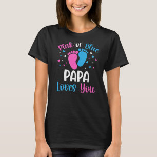 Roze of blauwe papa houdt van je geslacht om Baby T-shirt