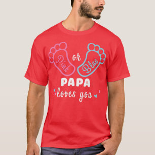 Roze of blauwe papa houdt van je geslacht t-shirt