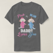 Roze of blauwe papa houdt van je geslacht t-shirt (Design voorkant)