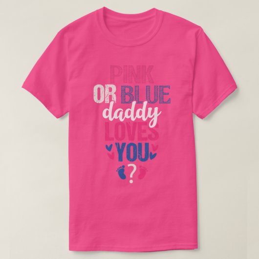 Roze of blauwe papa houdt van je t-shirt (Design voorkant)