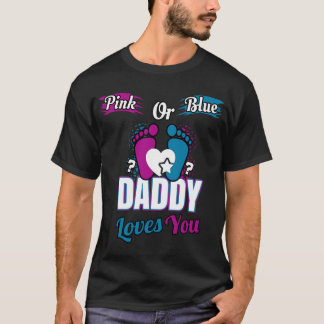 roze of blauwe papa houdt van je . t-shirt