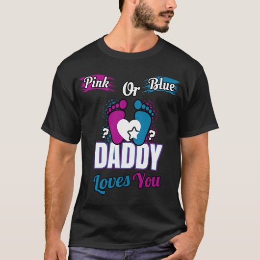 roze of blauwe papa houdt van je . t-shirt (Voorkant)
