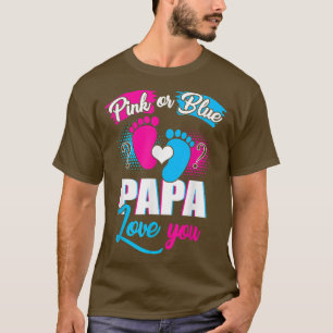 Roze of blauwe papa houdt van je T-shirt genderger