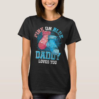 Roze of blauwe papa houdt van je toekomstige vader t-shirt
