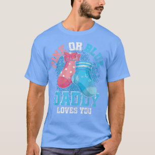 Roze of blauwe papa houdt van je toekomstige vader t-shirt