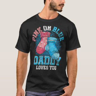Roze of blauwe papa houdt van je toekomstige vader t-shirt