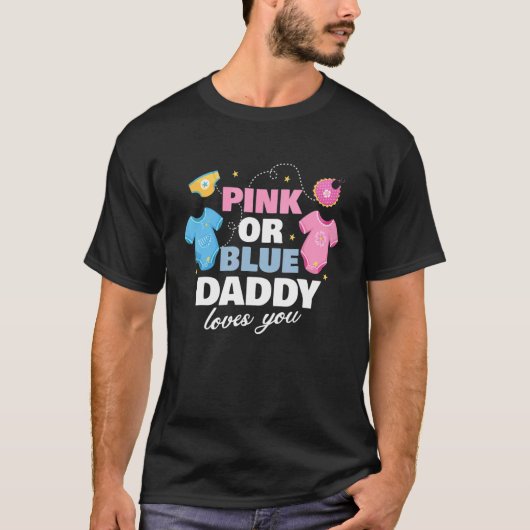 Roze of blauwe papa houdt van je vader Baby T-shirt (Voorkant)