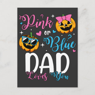 Roze Of Blauwe Papa Houdt Van Jou Pompoen Baby Briefkaart