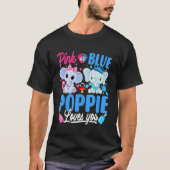 Roze of blauwe papaver houdt van je sekse t-shirt (Voorkant)