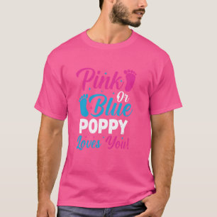Roze of Blauwe Papaver Houdt Van Jou Grappige Gesl T-shirt