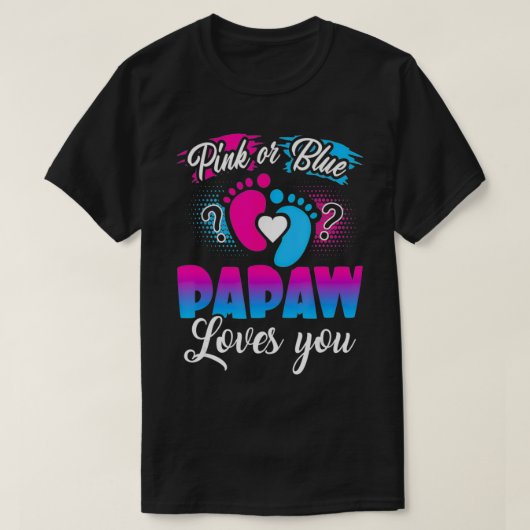 Roze of blauwe papaw houdt van je Baby T-shirt (Design voorkant)