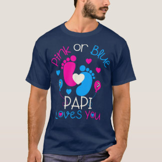 Roze of blauwe papi houdt van je Baby Pa openbaart T-shirt