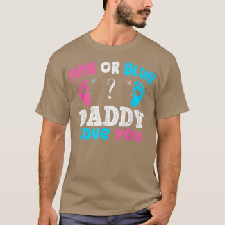 Roze of blauwe pappa-liefde voor ouders Baby-parti T-shirt