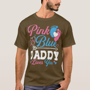 Roze of blauwe pappie houdt van dat je sekse ontde t-shirt