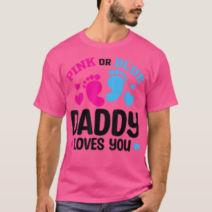 Roze of blauwe pappie houdt van je gender onthulli t-shirt