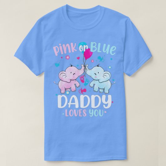 Roze of blauwe pappie houdt van je sekse die eleph t-shirt (Design voorkant)