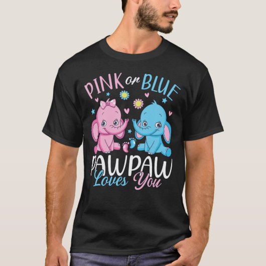 Roze of Blauwe Pawpaw houdt van je olifant Baby Ma T-shirt (Voorkant)