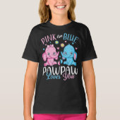 Roze of blauwe pawpaw houdt van je olifant baby me t-shirt (Voorkant)