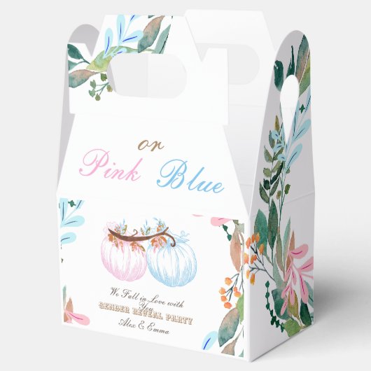 Roze of Blauwe Pompoen Geslacht Onthullen Party Ui Bedankdoosjes (Geopend)