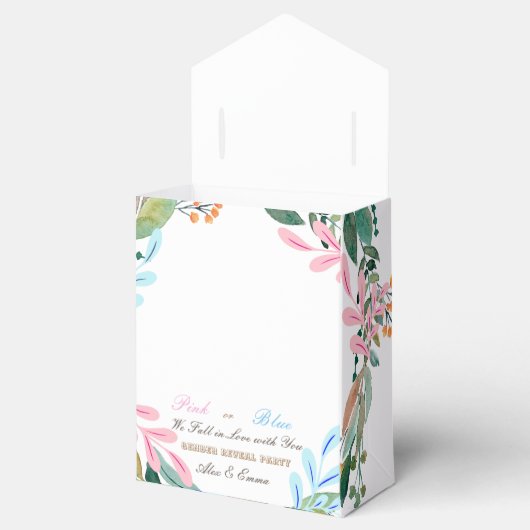 Roze of Blauwe Pompoen Geslacht onthullen Uitnodig Bedankdoosjes (Geopend)