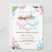 Roze of Blauwe Pompoen Geslacht onthullen Uitnodig Kaart (Voorkant)