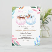 Roze of Blauwe Pompoen Geslacht onthullen Uitnodig Kaart (Staand voorkant)