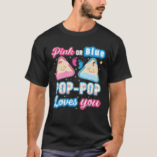 Roze of blauwe Pop-Pop houdt van je geslacht om Ba T-shirt