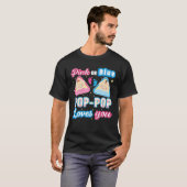 Roze of blauwe Pop-Pop houdt van je geslacht om Ba T-shirt (Voorkant volledig)