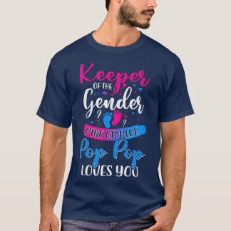 Roze of blauwe Pop Pop houdt van je seksespecifiek T-shirt