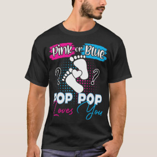 Roze of blauwe Pop Pop houdt van je Zwangerschap G T-shirt
