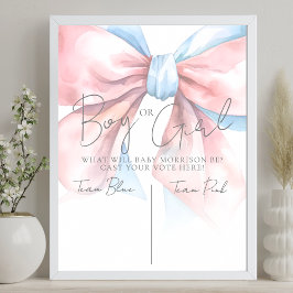 Roze of Blauwe stem Gender Reveal Party Poster