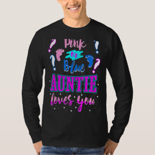 Roze of blauwe tante houdt van je Baby shower T-shirt