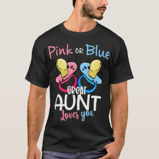 Roze of blauwe tante houdt van je geslacht op t-shirt