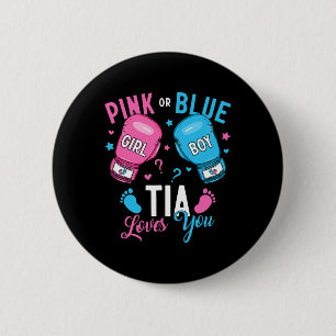 Roze of Blauwe Tia houdt van je boksen Geslacht on Ronde Button 5,7 Cm